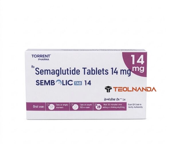 IMG_1121 | 털난다몰-에프페시아·두타놀 탈모약 직구, 99%가 모르는 최저가 비밀 Box of Semaglutide Tablets 14 mg with Torrent Pharma branding and a TEOLNANDA watermark on the lower right corner
